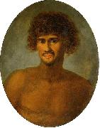 Head and shoulders portrait of a young Tahitian male, John Webber